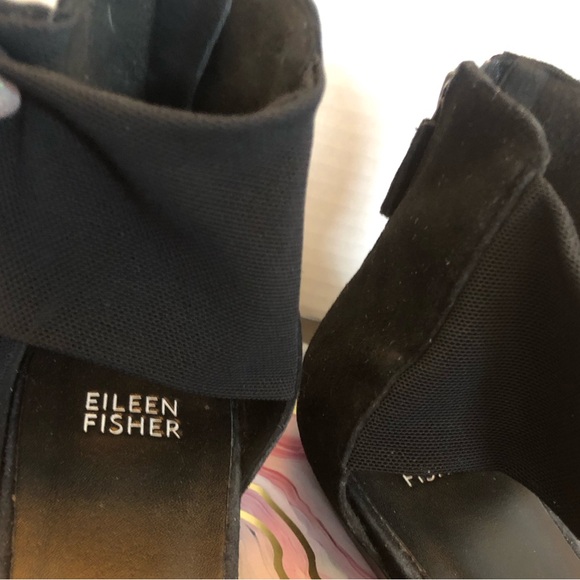 9 Eileen Fisher Hilly d'Orsay Flats in Black Suede - Picture 2 of 8